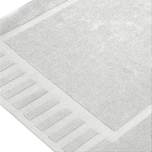 White Classic Luxury Bath Mat Floor Towel Set - Absorbent Cotton Hotel Spa Shower/Bathtub Mats [Not a Bathroom Rug] 22"x34" | 2 Pack | Silver - color: 06: Silver