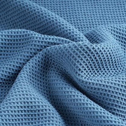 POLYTE 380 GSM Poly Blend Microfiber Quick Dry Waffle Bath Towel, 30x60 in | 2 Pack, Oversize, Lint Free, Body Towel - color: Blue