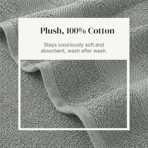 Modern Threads 6 Piece Cotton Bath Towel Set – Ultra Soft 600 GSM Towels – Bathroom Set with Hand Towels and Washcloths – Waffle (Deep Sage) - color: Deep Sage, style: Waffle