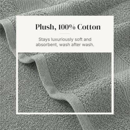 Modern Threads 6 Piece Cotton Bath Towel Set – Ultra Soft 600 GSM Towels – Bathroom Set with Hand Towels and Washcloths – Waffle (Deep Sage) - color: Deep Sage, style: Waffle