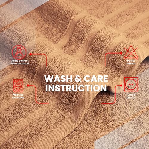 Infinitee Xclusives 100% Ring-Spun Cotton Bath Towels for Bathroom - Pack 2 | Luxury Super Soft, Absorbent & Quick-Drying |27x54 inches| Large Bathroom Towels Set |600 GSM| Gym, Shower, Spa & Hotel Use - color: Cosmic Sand