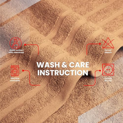 Infinitee Xclusives 100% Ring-Spun Cotton Bath Towels for Bathroom - Pack 2 | Luxury Super Soft, Absorbent & Quick-Drying |27x54 inches| Large Bathroom Towels Set |600 GSM| Gym, Shower, Spa & Hotel Use - color: Cosmic Sand
