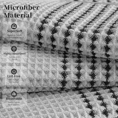 MICROFI New Microfiber Waffle Bath Towels, 2 Pieces, Soft, Absorbent, Fast Drying, Lint Free 430 GSM (30''x60''/76cm x 152cm) - color: Silver Striped