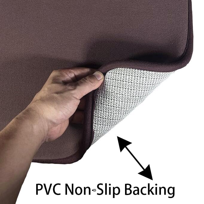 Madeals Memory Foam Bathroom Toilet Rug Set 4 Piece with Toilet Lid Cover and Tank Covers Brown - color: Brown
