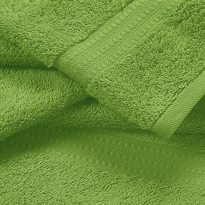 MyOwn 6 Piece Towel Set, 100% Combed Cotton - 2 Bath Towels, 2 Hand Towels, 2 Wash Cloths - 500 GSM Luxury Hotel Quality Ultra Soft Highly Absorbent Towel Set for Bathroom - Kiwi Green - color: Kiwi Green