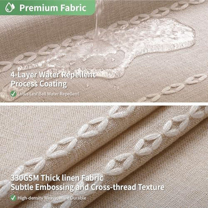 eachope Boho Farmhouse No Hook Shower Curtain Set with Snap-in Fabric Liner,Heavy-Duty Linen Textured Rustic Striped Design,Water-Repellent with Tassels and Sheer Window,Tan/Taupe,71x74 - color: Taupe, size: 71"W x 74"L (Pack of 1)