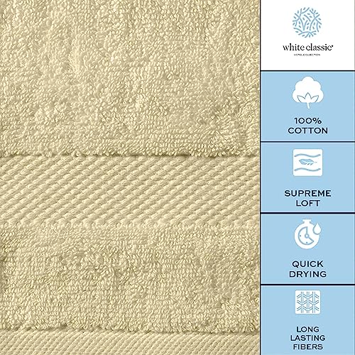 White Classic Luxury Soft Beige Bath Sheet Towels - 650 GSM Cotton Luxury Bath Towels Extra Large 35x70 | Highly Absorbent and Quick Dry | Hotel Collection Extra Large Bath Towels Oversized, 2 Pack - color: 09: Beige
