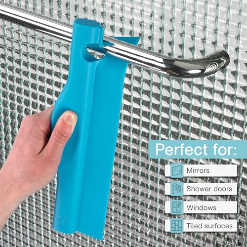 Polder Swipe Squeegee, Window Cleaner with Silicone Blade, Shower Squeegee with Flexible Handle, Ideal for Car, Kitchen, Bathroom, Shower Mirror, and More, Cleaning Supplies, Turquoise