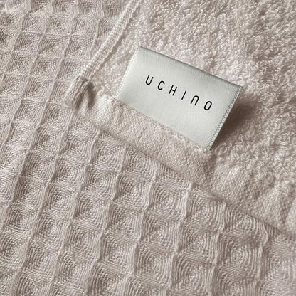 UCHINO Waffle Twist Cotton Bath Towel Absorbent Quick Dry 30x60 Linen 1 Pc - color: Linen, size: Bath Towel