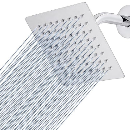 Voolan Rain Shower head, High Pressure Shower Head Made of 304 Stainless Steel, Relaxed Shower Experience Even at Low Water Flow and Pressure (6" Chrome) - color: Chrome, size: 6 Inch