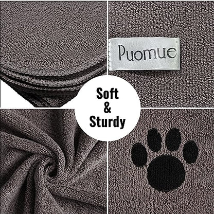 Puomue Microfiber Dog Towels for Drying Dogs, Super Absorbent and Soft Pet Grooming Towel, 40 Inch X 23.6 Inch, Perfect Dog Shower & Bath Supplies for Large, Medium or Small Dogs, Grey - size: 40 Inch X 23.6 Inch - 1 Pack