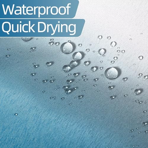 Ombre Blue Stall RV Bathroom Shower Curtain 36x72inches | Machine Washable Waterproof, Modern Solid Boho Gradient, Window Curtain with Hooks, Dorm Hotel Room Divider, Easy to Install - color: Ombre Blue, size: 36"W x 72"L (Pack of 1)