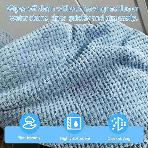 Extra Large Microfiber Bath Towels Set of 6 for Adults, 35″ x 70″, Soft and Super Absorbent, Quick Dry, No Fading and No Lint, Luxury Towel Set for Bathroom, Spa, Gym, Travel - Blue - color: Blue 6-pack