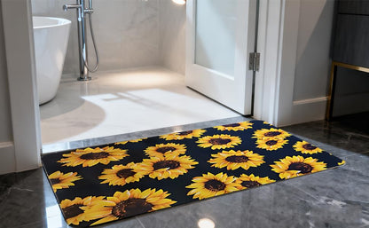 Sunflower Dish Drying Mat ,Absorbent Drying Mat,Easy Clean Rug For Kitchen,Bath,Bathroom,Kitchen Decor And Accessories(sunflower) (17*27inches) - size: 27" x 17"