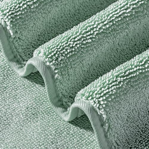 POLYTE Ring Spun Microfiber Oversize Quick Dry Lint Free Bath Towel, 60 x 30 in, Pack of 2 (Green)