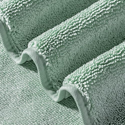 POLYTE Ring Spun Microfiber Oversize Quick Dry Lint Free Bath Towel, 60 x 30 in, Pack of 2 (Green)