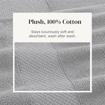 Modern Threads 600 GSM 6-Piece Towel Set with Filgree Jacquard Border, Silver - color: Silver, style: Jacquard Border