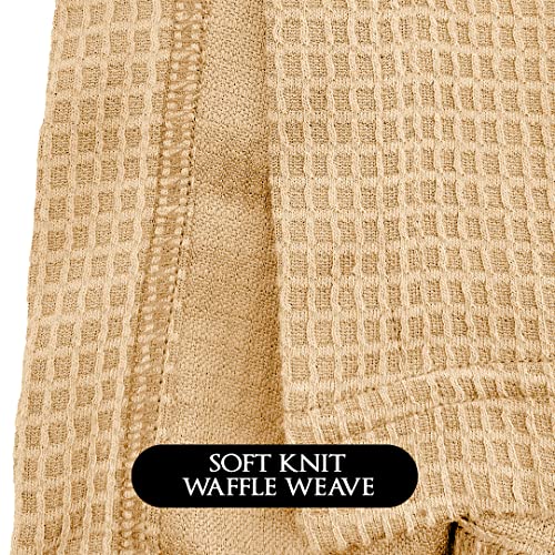 Canyon Rose Waffle Weave Long Spa Wrap, One Size, Sand | Luxurious Waffle Knit Body Wrap, Generous Length, Elasticized Top with Touch-and-Close Fastener, Machine Washable - color: Sand
