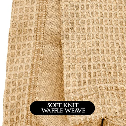 Canyon Rose Waffle Weave Long Spa Wrap, One Size, Sand | Luxurious Waffle Knit Body Wrap, Generous Length, Elasticized Top with Touch-and-Close Fastener, Machine Washable - color: Sand