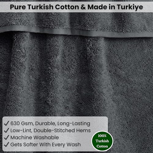SALBAKOS Luxury 100% Turkish Cotton Bath Sheet 40x80 in (1-Piece, Gray) | Extra Large Jumbo Oversized Bathroom and Beach Towel, Super Soft Highly Absorbent Thick Premium Hotel Quality, Made in Turkey - color: Gray, size: Jumbo Bath Sheet