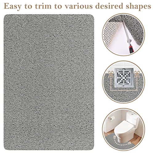 SoftDuo Shower Mat Bathtub Mat Non-Slip Soft Tub Mat | 47x16 inch,PVC Loofah Bath Mat with Drain for Tub and Bathroom,Quick Drying,Grey - color: Grey, size: 47" x 16" (Rectangular)