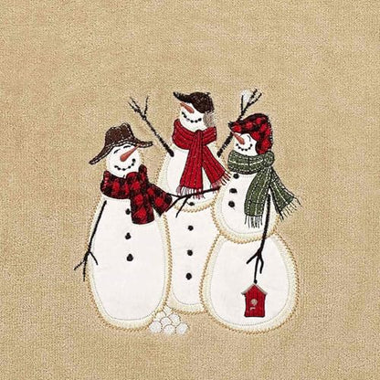 Avanti Linens - Bath Towels, Soft & Absorbent, Embroidered, Christmas Decorations, Set of 2 (Snowmen Gathering Collection) - size: 2pc Bath Towels