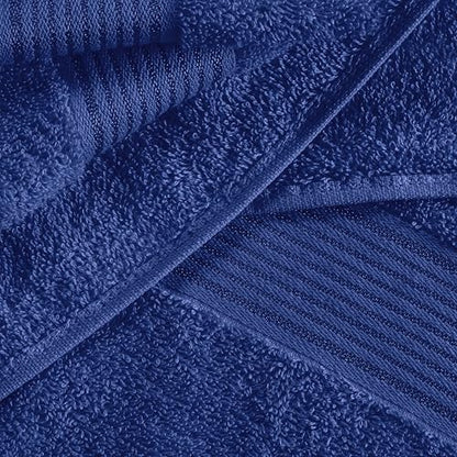 Ultra Soft 6 Pack Cotton Towel Set, Contains 2 Bath Towels 28x55 inch, 2 Hand Towels 16x24 inch & 2 Wash Coths 12x12 inch, Ideal Everyday use, Compact & Lightweight - Navy Blue - color: Navy