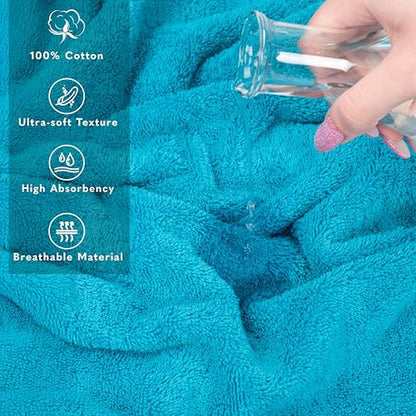 American Soft Linen 100% Cotton Luxury Turkish Towels, 35x70 XL Bath Sheet | Soft Absorbent Quick Dry OEKO Tex Standard 100 Certificated Durable Machine Washable Premium Hotel Quality - color: Aqua Blue, size: 1 Piece set
