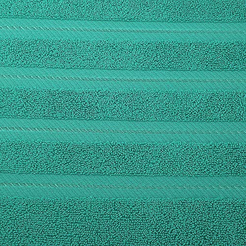 American Soft Linen 100% Carde Cotton 6 Piece Towel Set, 590 GSM Heavy Weight Soft Absorbent Turkish Towels for Bathroom, Turquoise - color: Turquoise