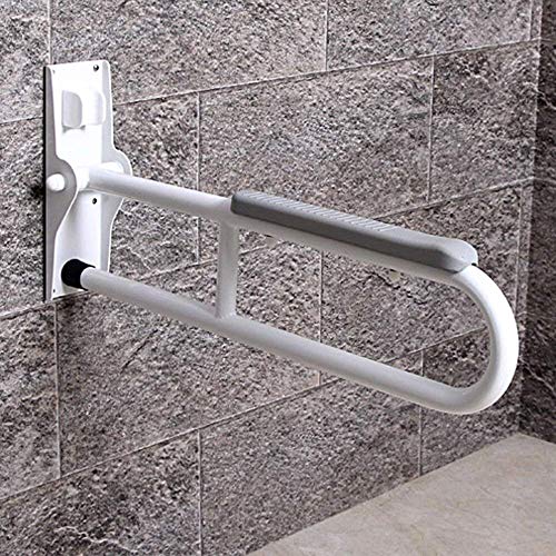 Sturdy Shower Safety Grab Bar for Bathtub, Bathroom Handrails, Barrier-Free Elderly Disabled Toilet Standing Support Railings Padded, Bathroom Folding Bathroom Armrests,B,Grey - color: Gray
