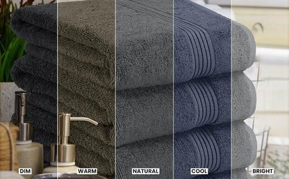 Utopia Towels 4 Pack Bath Towels Set, 27 by 54 Inches, 100% Ring Spun Cotton, Quick Dry, Highly Absorbent, Soft Feel Towels, Perfect for Daily Use, Grey | Soft Luxurious Ring Spun Cotton Bath Towels - Lightweight, Highly Absorbent, Quick-Drying, Ideal for