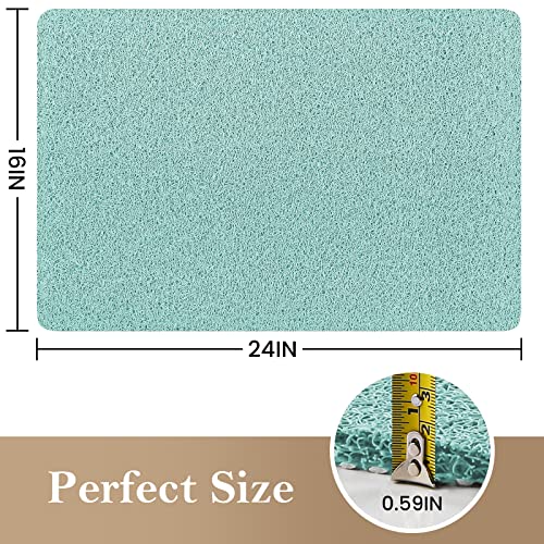 SoftDuo Shower Mat Bathtub Mat Non-Slip Soft Tub Mat | 24x16 inch,PVC Loofah Bath Mat with Drain for Tub and Bathroom,Quick Drying,Green - color: Green, size: 24" x 16" (Rectangular)