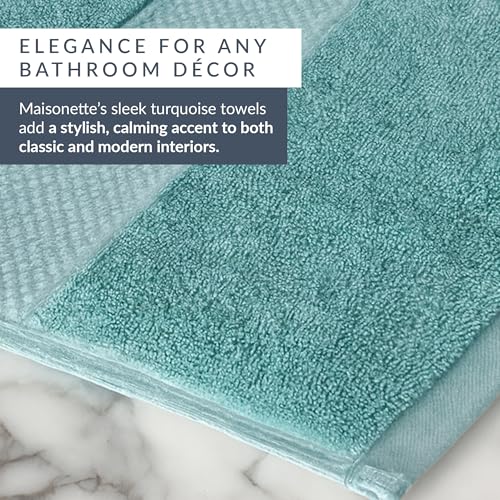 Maisonette Loft Egyptian Cotton Turkish Hand Towels - Soft, Absorbent Washcloths for Face - Ideal Quick Dry Small Towel Wash Cloth Set for Bathroom - (13" x 13", 6 Pack) - Turquoise - color: Turquoise, style: Washcloths Set of 6