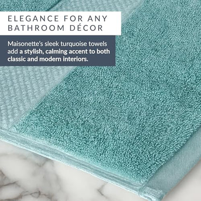 Maisonette Loft Egyptian Cotton Turkish Hand Towels - Soft, Absorbent Washcloths for Face - Ideal Quick Dry Small Towel Wash Cloth Set for Bathroom - (13" x 13", 6 Pack) - Turquoise - color: Turquoise, style: Washcloths Set of 6