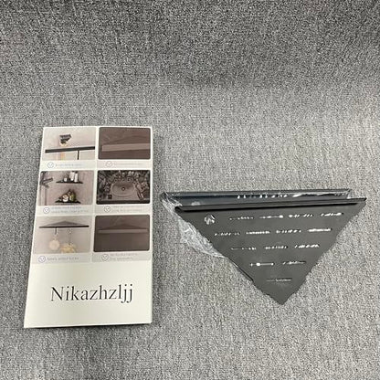 Nikazhzljj10 Corner Shower Shelves,Shower Corner Shelves Organizer Shelf for Tiled Wall 2 Packaging,SUS304 Stainless Steel Slot Design Tile Shower Shelves with 2 Hooks Matte Black