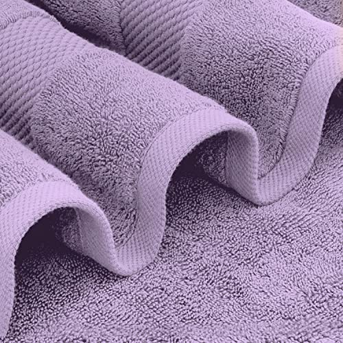 White Classic Luxury Bath Towel Set of 8 Pieces - 100% Turkish Cotton Highly Absorbent Towels for Bathroom, 2 Luxury Bath Towels 700GSM, 2 Hand Towels, 4 Washcloths, Lavender - color: 16: Lavender