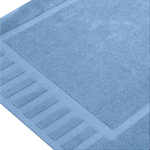 White Classic Luxury Bath Mat Floor Towel Set - Absorbent Cotton Hotel Spa Shower/Bathtub Mats [Not a Bathroom Rug] 22"x34" | 2 Pack | Light Blue - color: 13: Light Blue