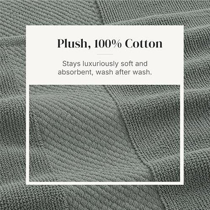 Modern Threads 600 GSM 6-Piece Towel Set with Filgree Jacquard Border Sage - color: Green, style: Jacquard Border