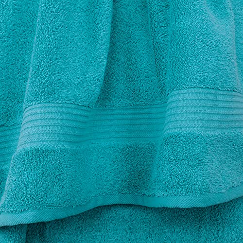 Cotton Paradise 100% Cotton Turkish Towel Set, Soft Absorbent Quick Dry, 6 Piece Towel Set, Ocean Aqua - color: Ocean Aqua, size: (27"x54") +( 16"x28") + (13"x13")