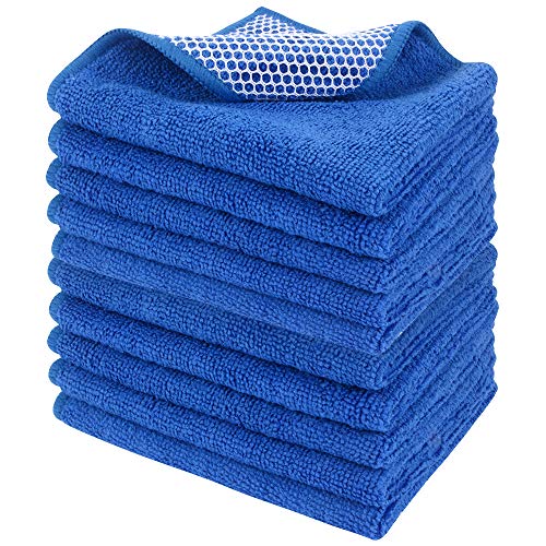 Dish Cloth for Washing Dishes Kitchen Washcloth Cleaning Cloth | 12x12inch 10pack Kitchen Towels Rags, Microfiber Cleaning Cloths, Wash Cloths with Poly Scour Side, Wholesale, Dark Blue - color: Dark Blue, size: 12inchx12inch 10pack