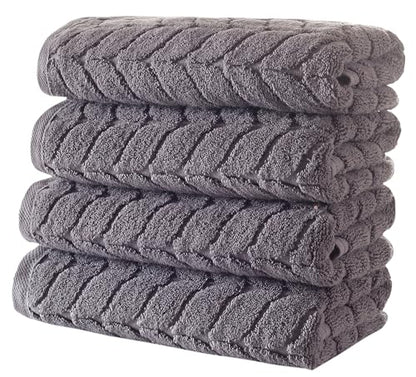 BAGNO MILANO Certified Organic Turkish Cotton Bath Towels, Luxury Jacquard Absorbent, Ultra Soft-Plush Organic Towel Set (Grey, Towel Set of 6) - color: Grey