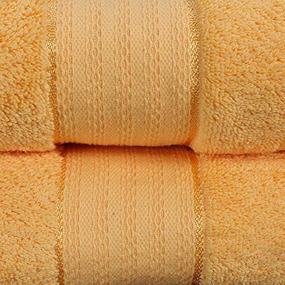GLAMBURG 700 GSM Premium Cotton 2-Pack Oversized Extra Large Bath Sheet Set - 100% Combed Cotton - 2 Bath Sheets 35x70 - Luxury Hotel & Spa Quality - Durable Ultra Soft Highly Absorbent - Yellow - color: Yellow, size: 2 Pack 700 GSM Bathsheet