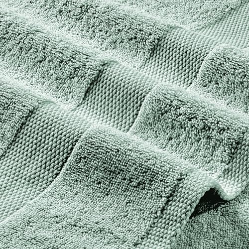 White Classic Mint Green Bath Towel Set of 6-100% Cotton Highly Absorbent Towels for Bathroom, 2 Luxury Bath Towels 650GSM, 2 Hand Towels, 2 Washcloths - color: Mint Green