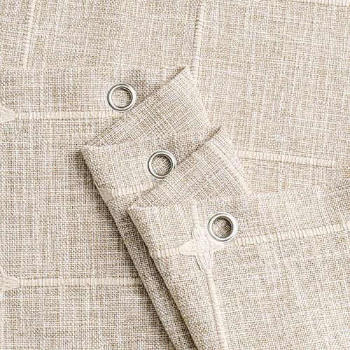 Boho Farmhouse Classic Plaid Linen Tassel Shower Curtain Grey,36x72 | Small Stall Half Size,310GSM Linen Blend Heavy Duty Cloth,3-side Tassels,Wrinkle Resistant,Chic Farmhouse Country,12 Hooks - color: Tan Brown, size: 36"W x 72"L (Pack of 1)