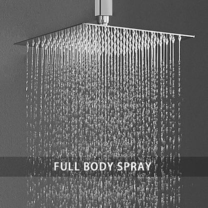 Shower System ‎Polished Chrome Bathroom 10 Inch Rain Shower Head Ceiling Mount with Handheld Luxury High Pressure Shower Combo Set Shower Faucet Rough-in Valve Body and Trim Kit - color: Polished Chrome, size: 10 Inch
