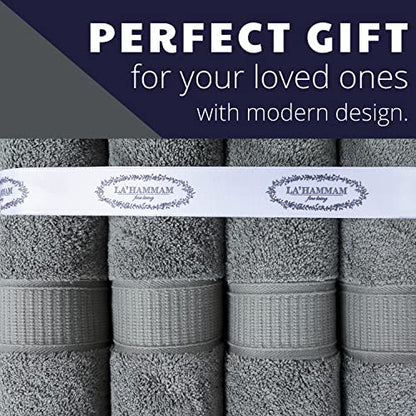 Personalized Towels, Hotel & Spa Quality, Super Soft, Highly Absorbent, Bathroom Sets, 100% Cotton Monogrammed towels 6 Piece Towel Set, Includes 2 Bath Towels, 2 Hand Towels, 2 Washcloths, Grey - color: Grey, size: 6 Pieces Towel Set