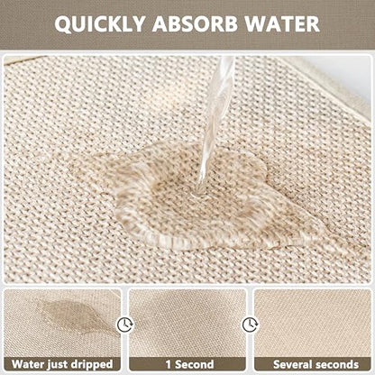 Large Bathroom Rugs Runner Non Slip Bath Mat 17" x 47", Quick Dry | Bath Mat Machine Washable Bathroom Rugs, Beige, Thin Bath Mat - color: Light Beige, size: Runner(17"x47")