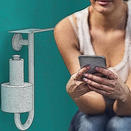 3-in-1 Stainless Steel Double Toilet Paper Holder with Heavy Duty Grab Bar and Top Shelf for Wet Wipes, Napkins, Phone, Pad. (White, Right-Hand) - color: White, size: Right-Hand