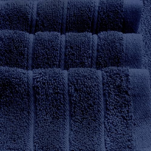 2 Piece Extra Large Bath Sheets 35 x 70 Inches, Navy | 100% Cotton, Larger & Lighter Weight, Quicker to Dry, Super Soft & Absorbent, Oversized Bath Towels - color: Navy