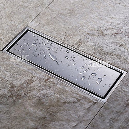 ZOIC Linear Stealth Tile Insert Floor Grate Bathroom Shower Waste Drain 304 Stainless Steel Side Outlet 23.62 Inches (600MM) - size: 23.62'(600MM)